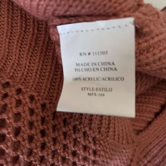 June & Hudson WOMENS Magenta Long Sleeve Round Neck Cable Knit Sweater Medium - Picture 7 of 8